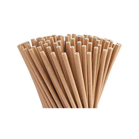 Slámky PAPÍR natural 20 cm - 100 ks