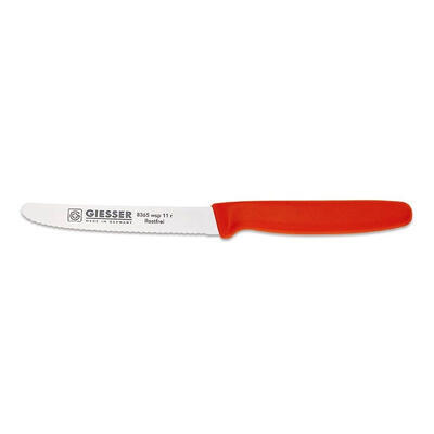 Barový nůž zubatý čepel 11 cm červený