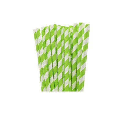 Slámky PAPÍR zeleno/bílé 19,5 cm - 25 ks